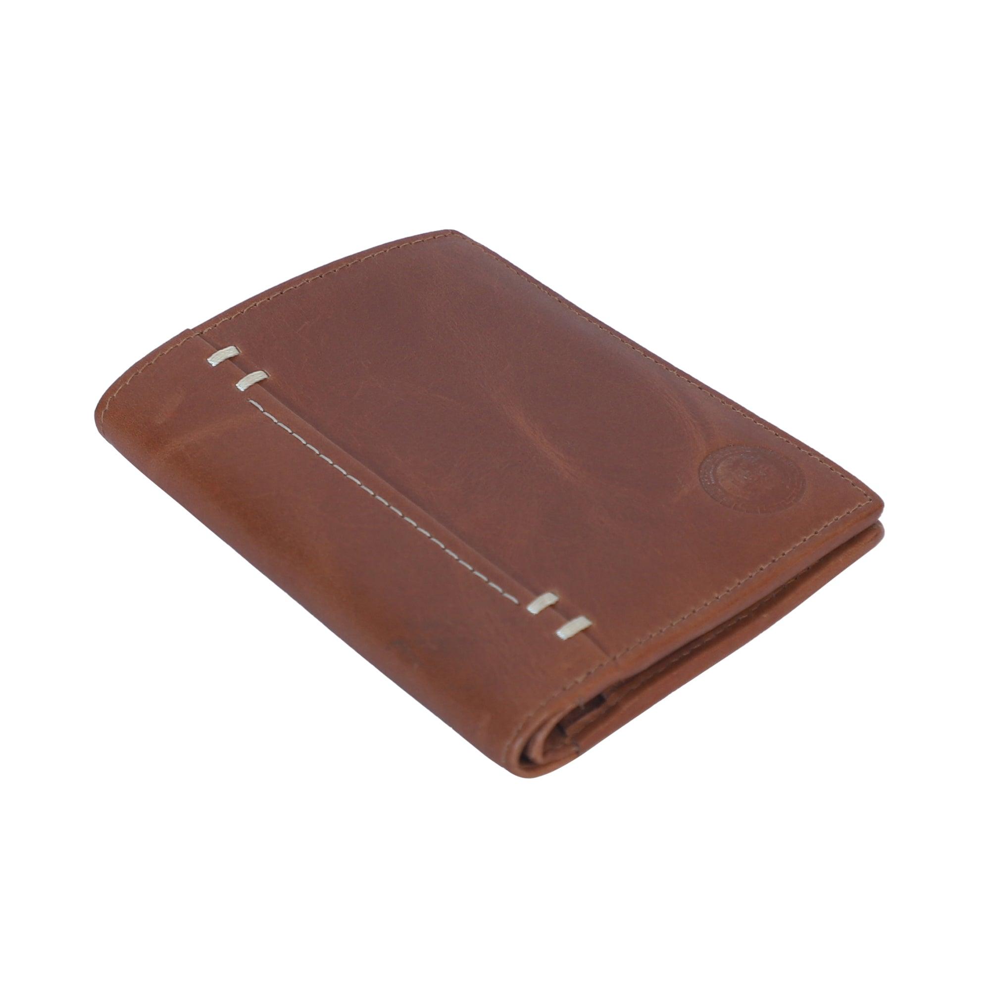 Bifold Crunch Verticle Tan - Leather Shop Factory