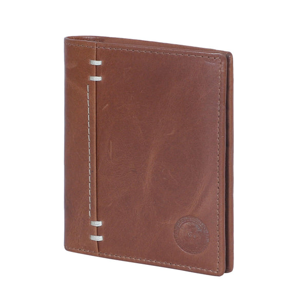 Bifold Crunch Verticle Tan - Leather Shop Factory