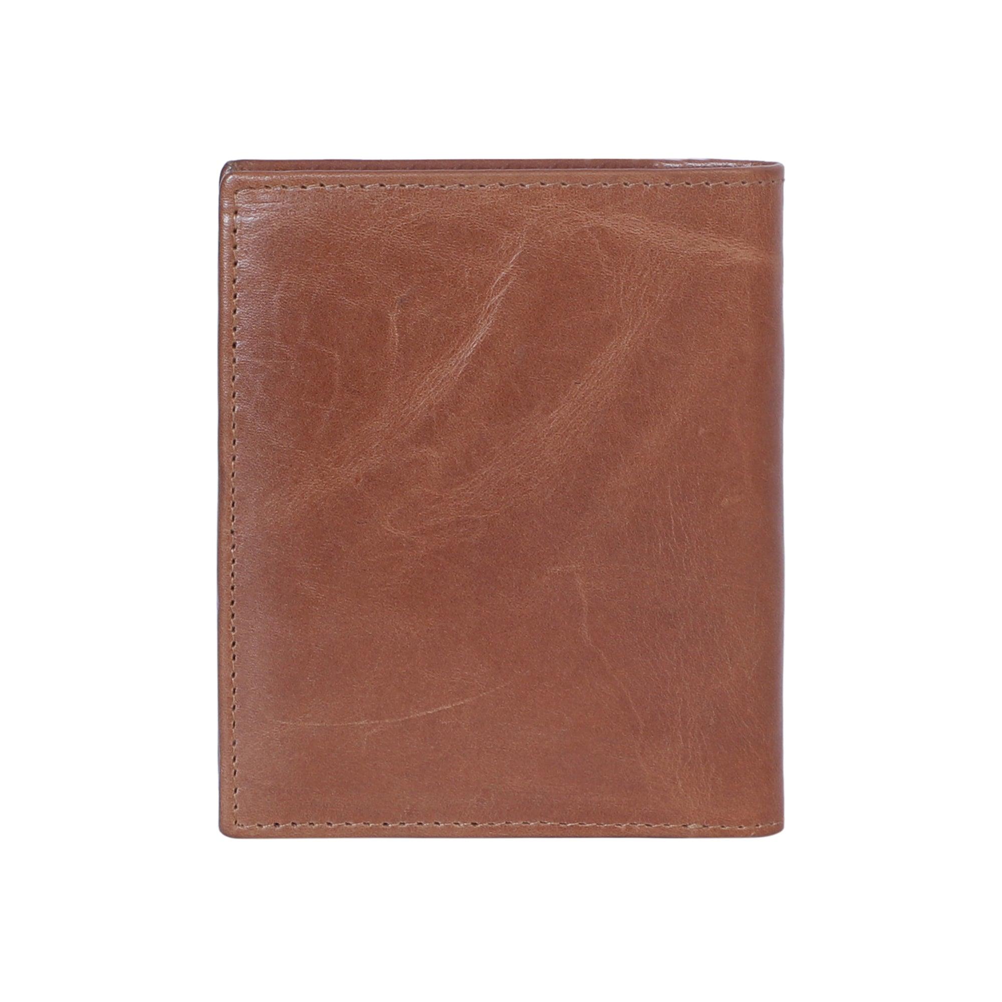 Bifold Crunch Verticle Tan - Leather Shop Factory