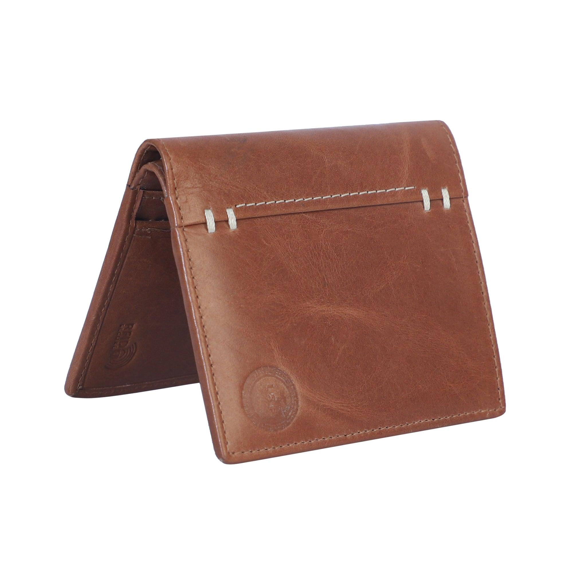 Bifold Crunch Verticle Tan - Leather Shop Factory