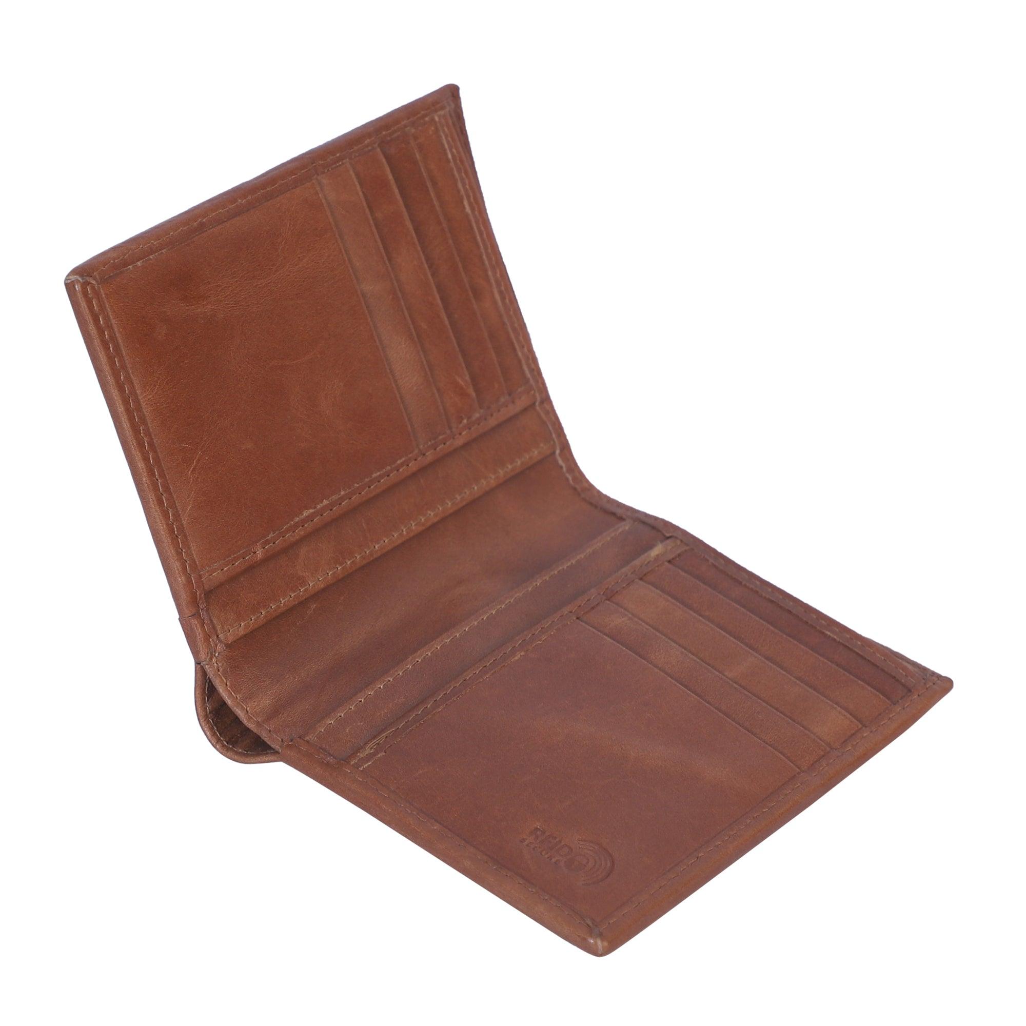 Bifold Crunch Verticle Tan - Leather Shop Factory