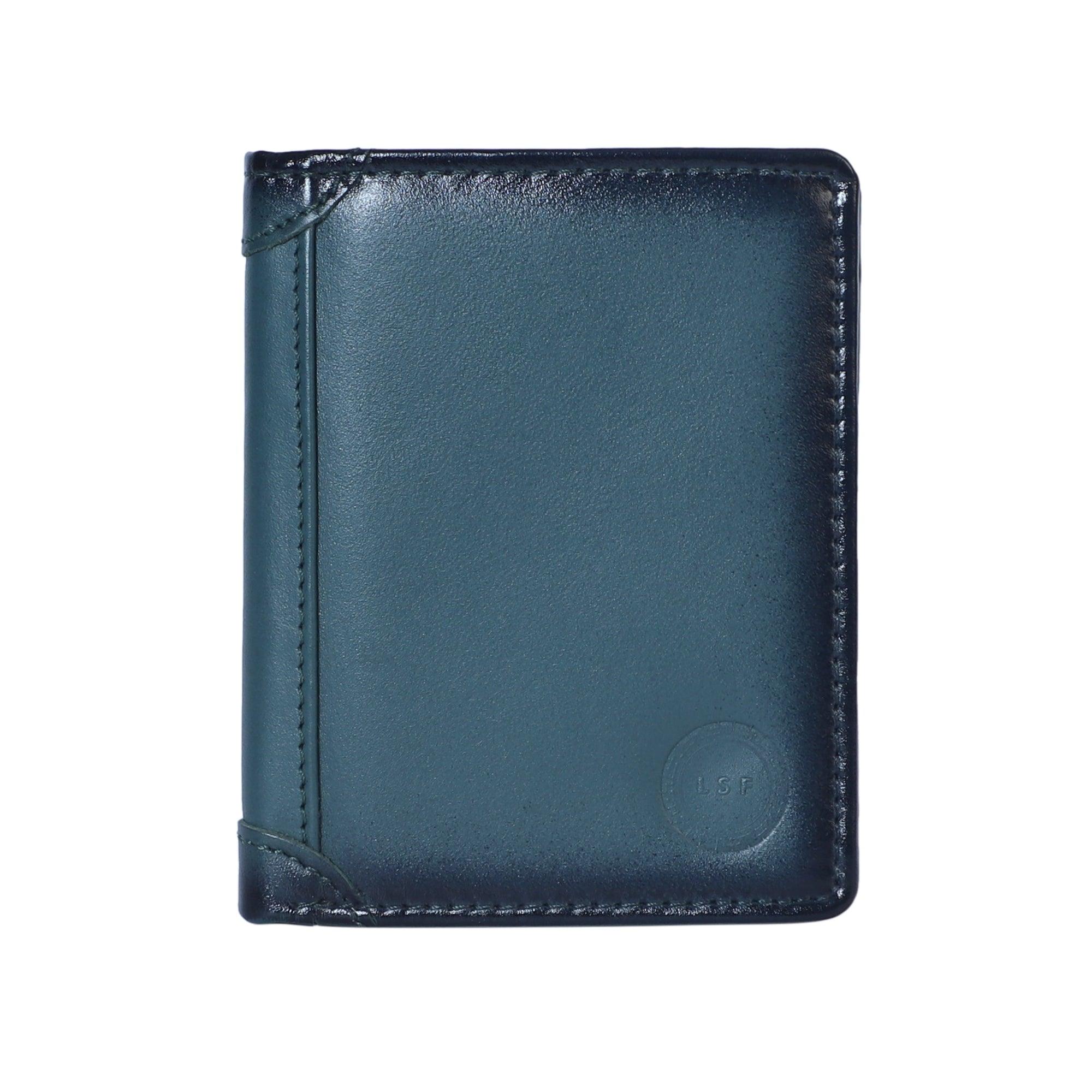 Bifold DD Verticle Flap Green - Leather Shop Factory