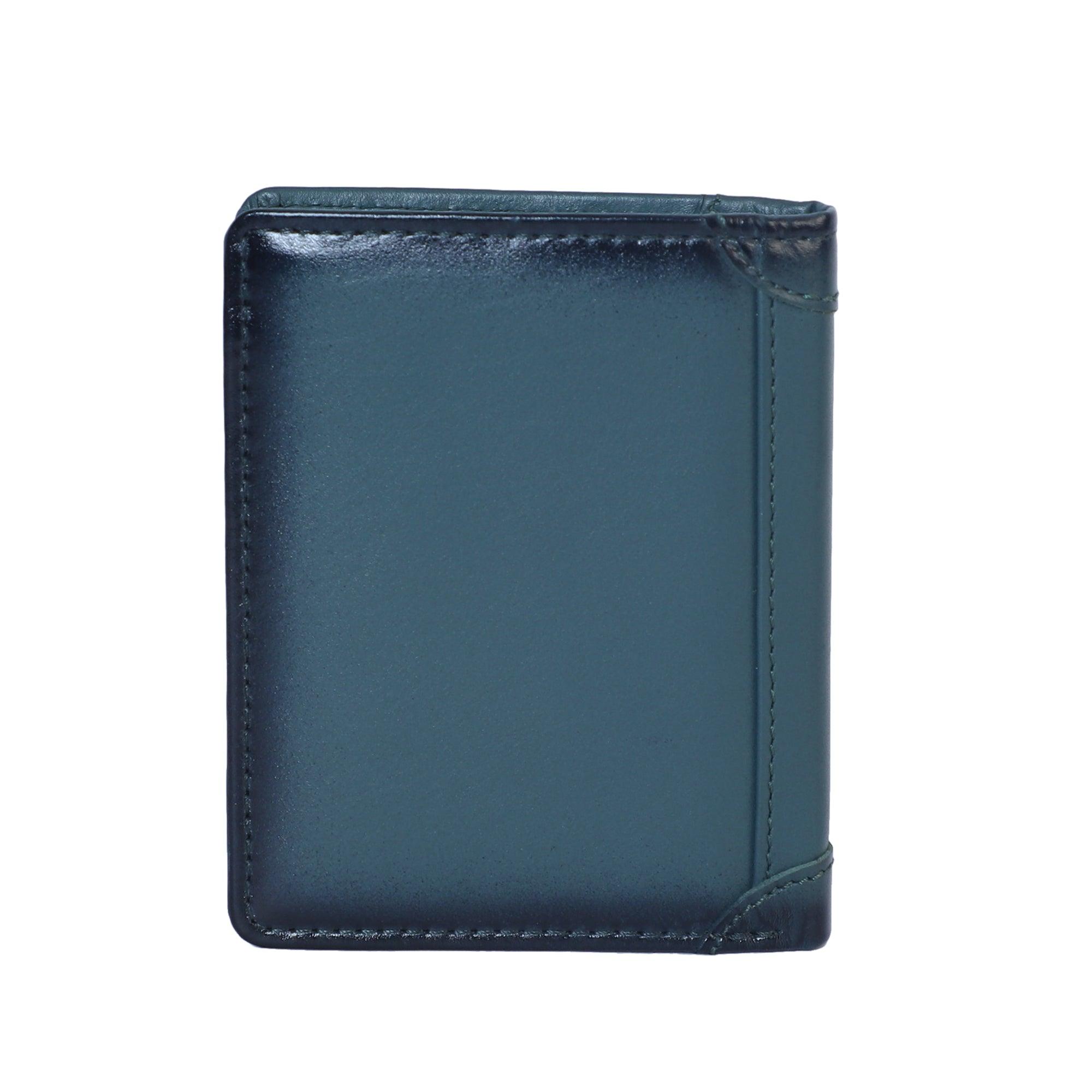 Bifold DD Verticle Flap Green - Leather Shop Factory