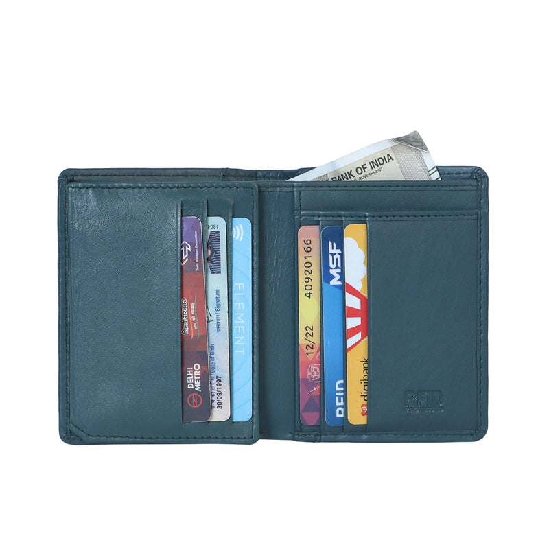 Bifold DD Verticle Flap Green - Leather Shop Factory