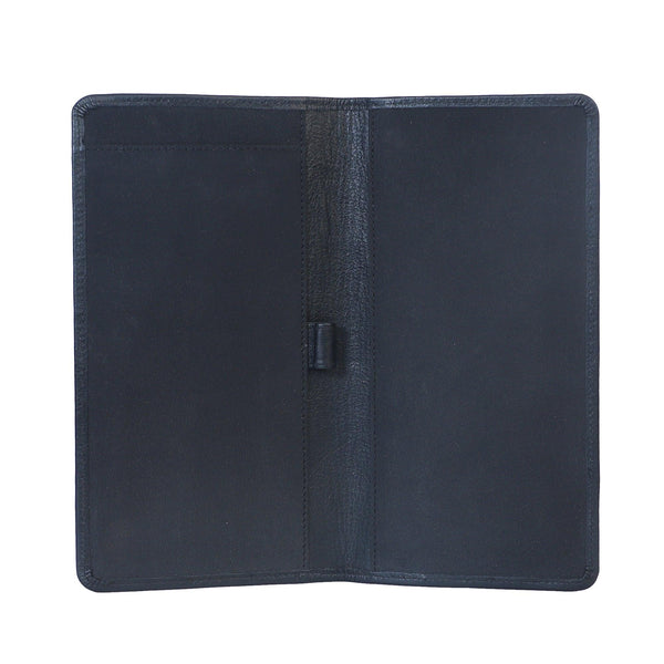 Cheque Book with Pen Holder Nappa- BLACK