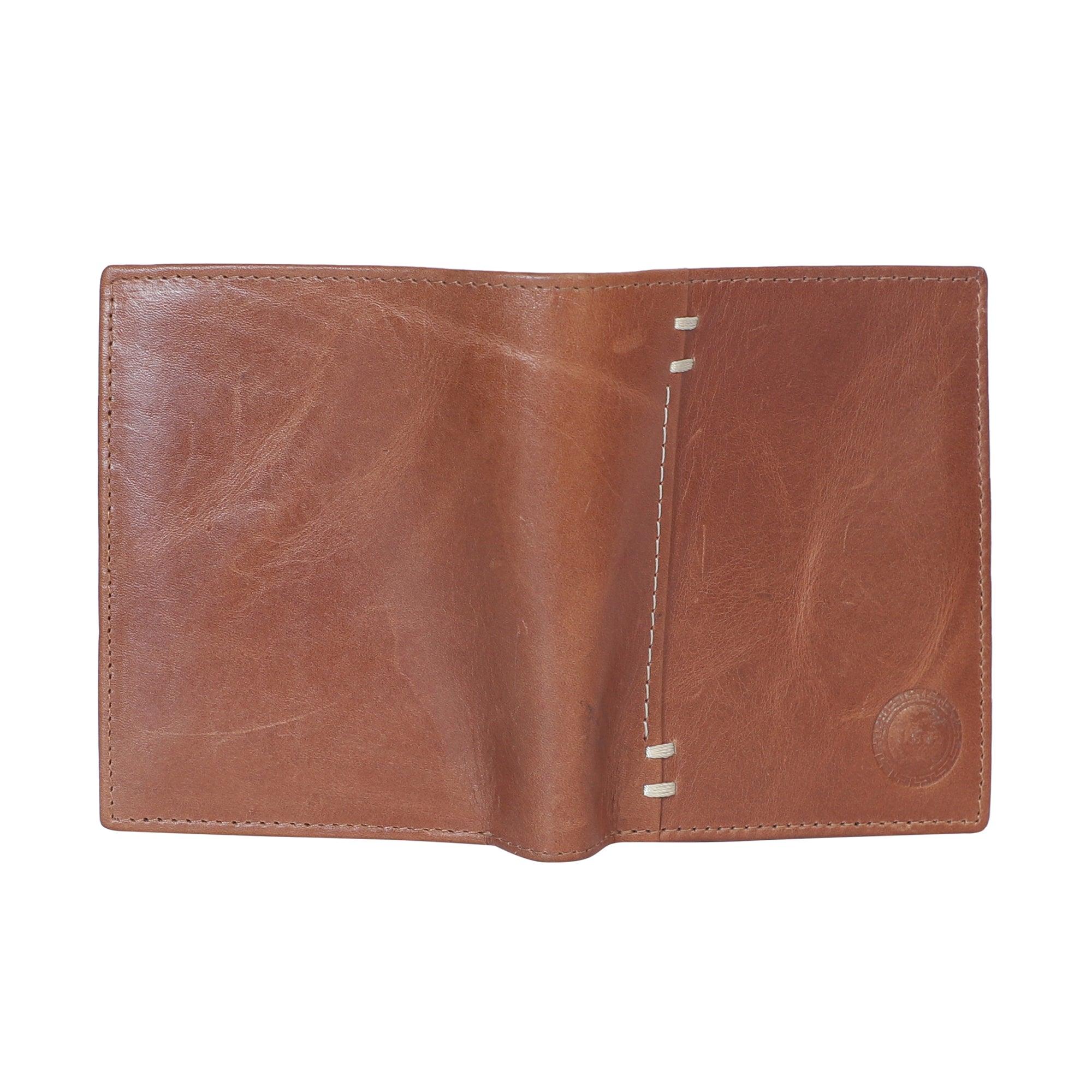 Bifold Crunch Verticle Tan - Leather Shop Factory