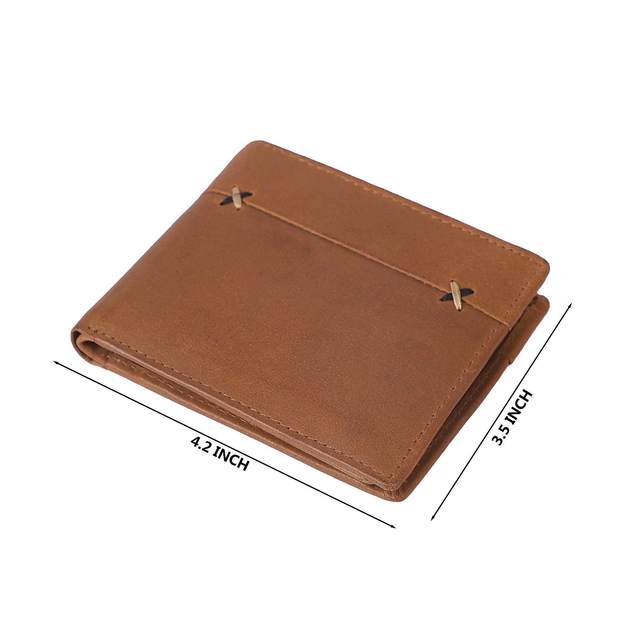 Men Casual Solid Genuine Leather Wallet - Leather Shop Factory