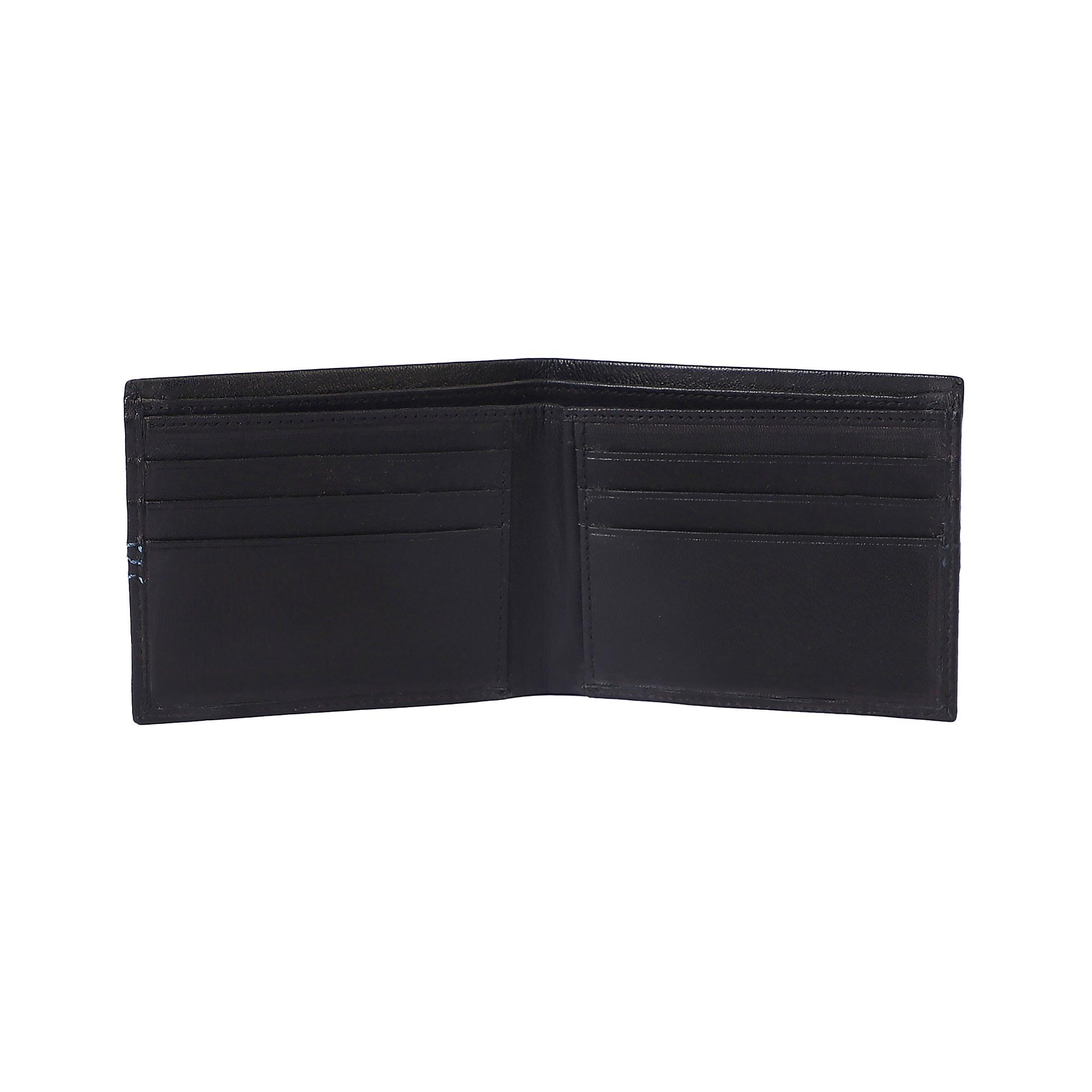 Men Casual Black Genuine Leather Wallet (6 Card Slots) - Leather Shop Factory