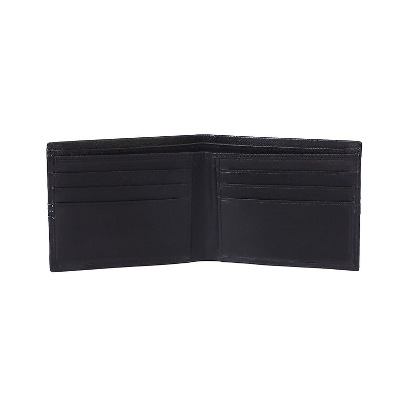 Men Casual Black Genuine Leather Wallet (6 Card Slots) - Leather Shop Factory