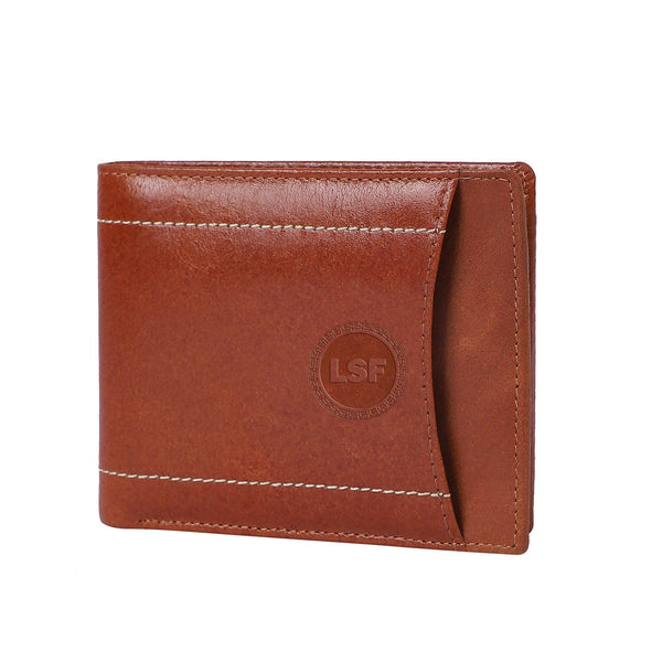 Genuine Leather Bifold Wallet for Men - Black