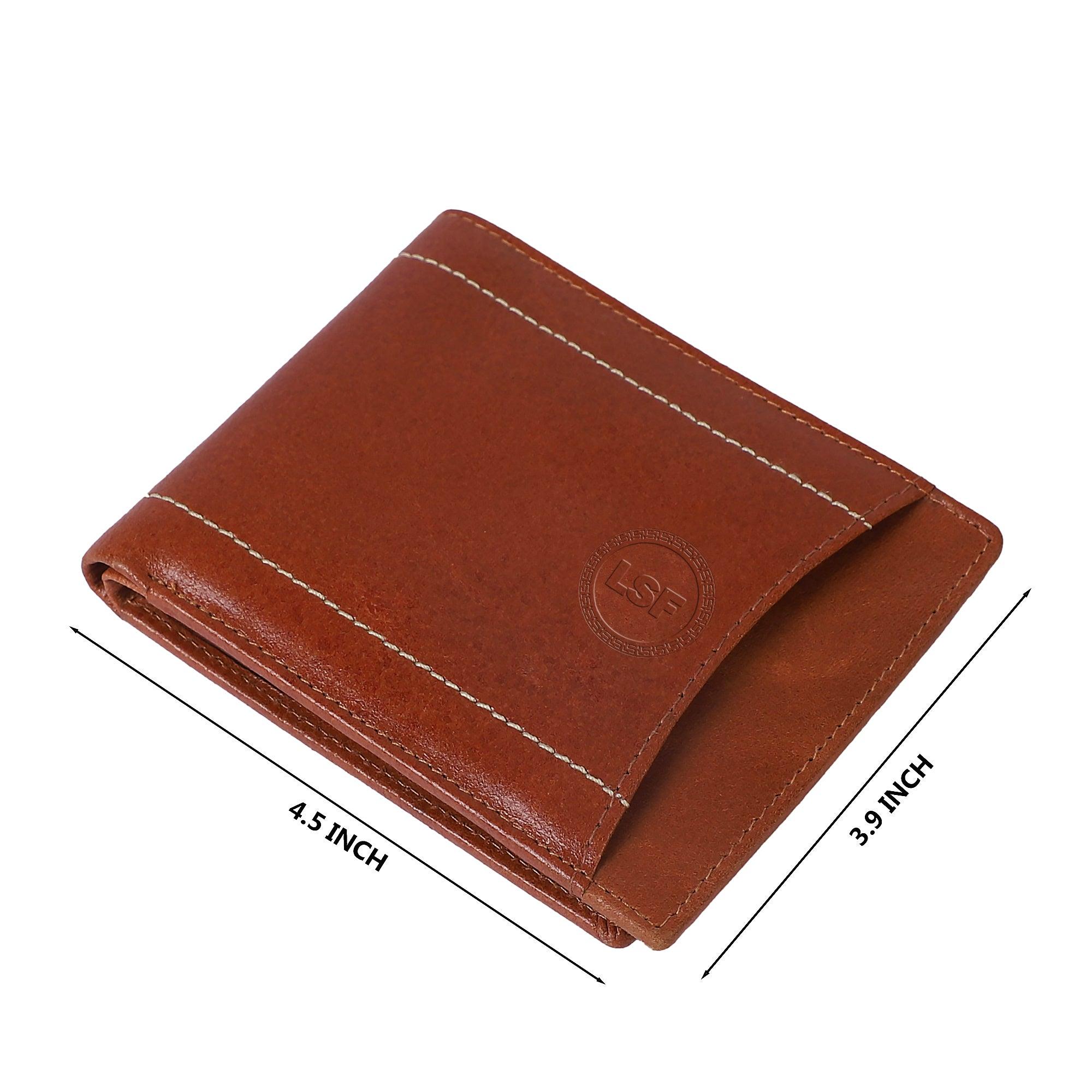 Genuine Leather Bifold Wallet for Men - Black - Leather Shop Factory