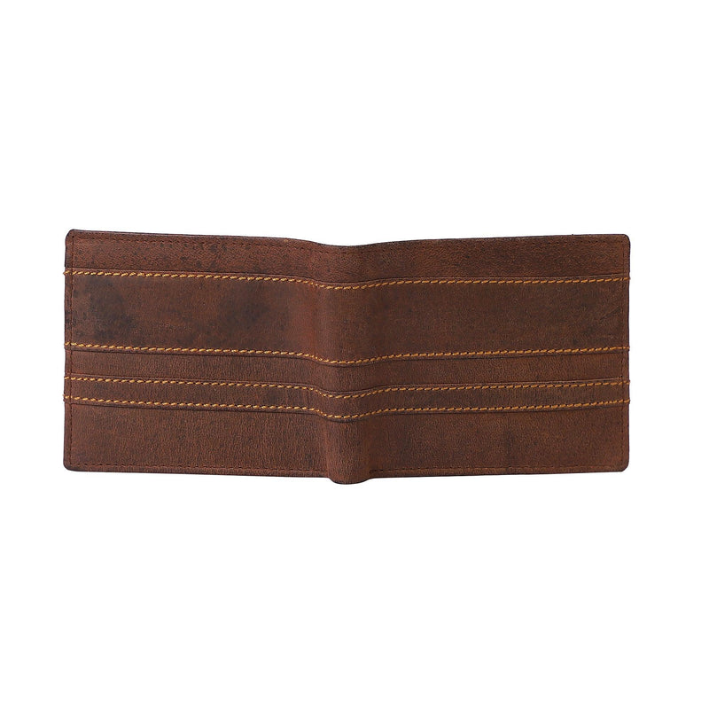 Men Ethnic, Trendy Tan Genuine Leather RFID Wallet - Mini (8 Card Slots) - Leather Shop Factory