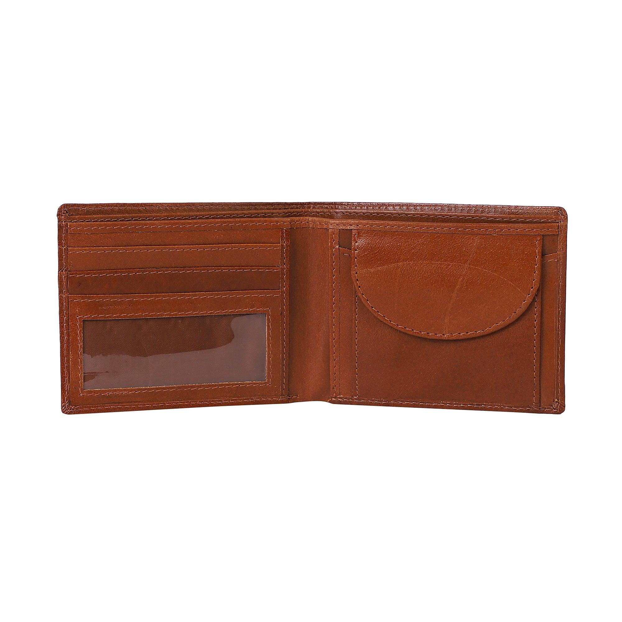 Evergreen Men Brown Rfid Wallet - Leather Shop Factory