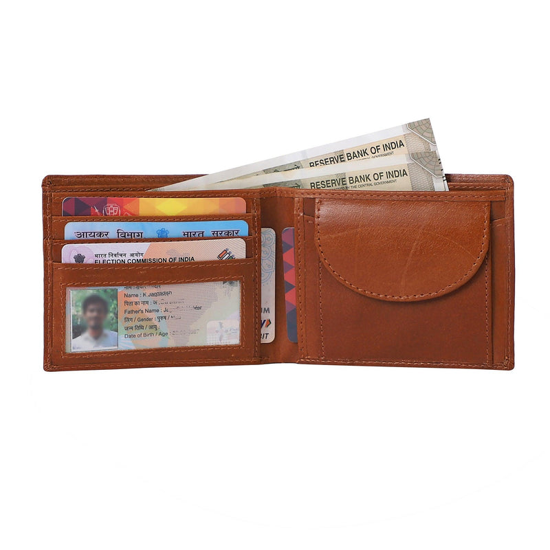 Evergreen Men Brown Rfid Wallet - Leather Shop Factory