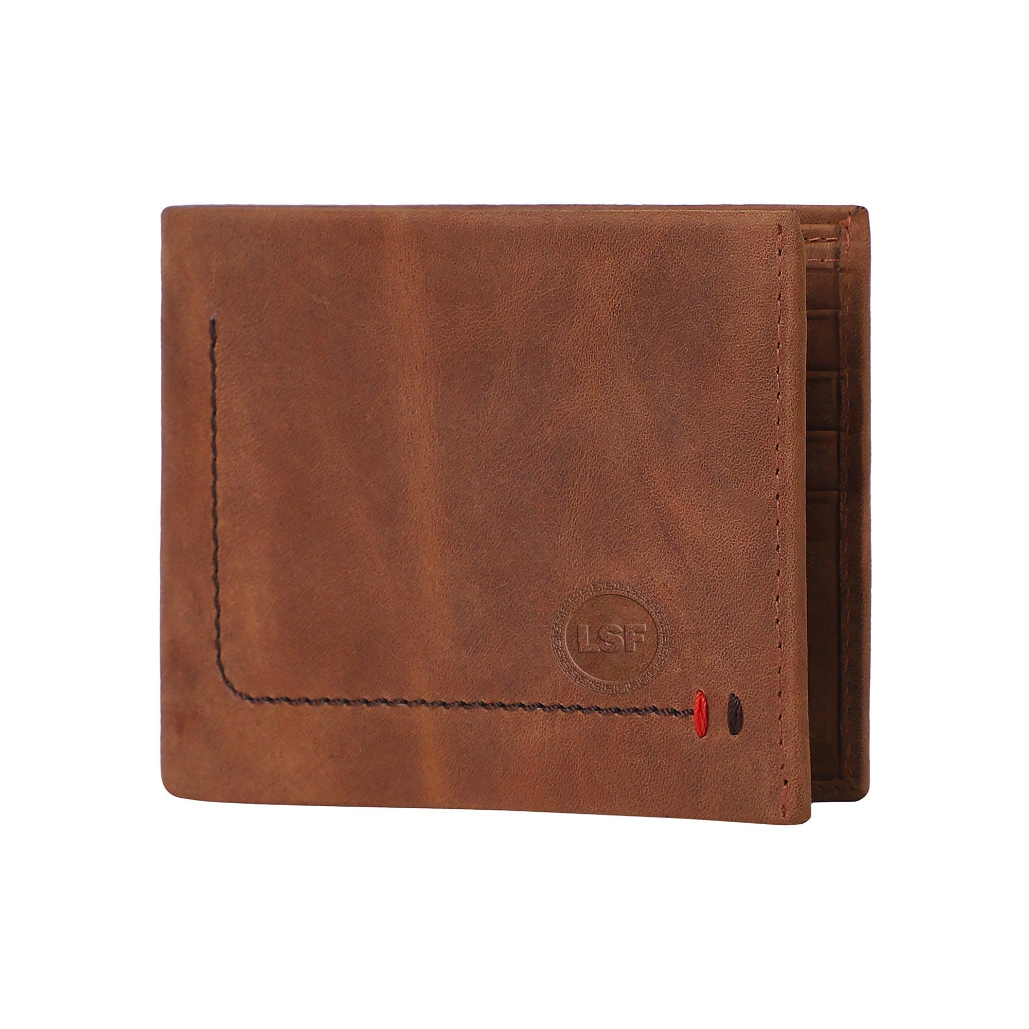 Men Brown Genuine Leather RFID Wallet - Mini (7 Card Slots) - Leather Shop Factory