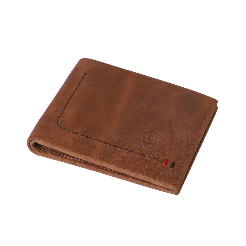 Men Brown Genuine Leather RFID Wallet - Mini (7 Card Slots) - Leather Shop Factory