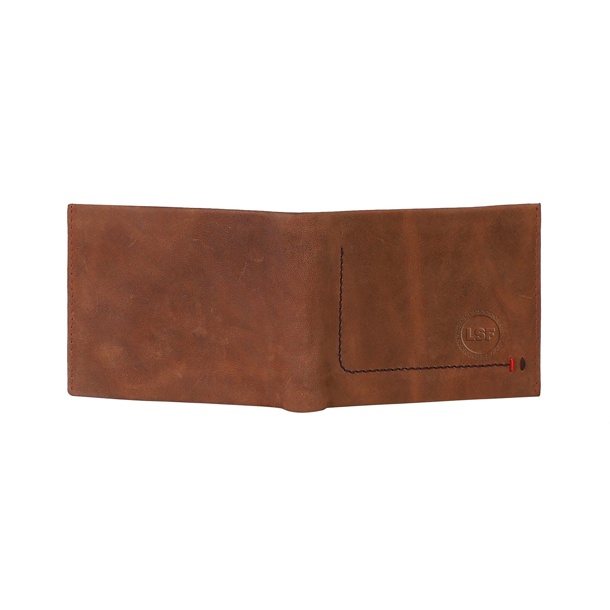 Men Brown Genuine Leather RFID Wallet - Mini (7 Card Slots) - Leather Shop Factory