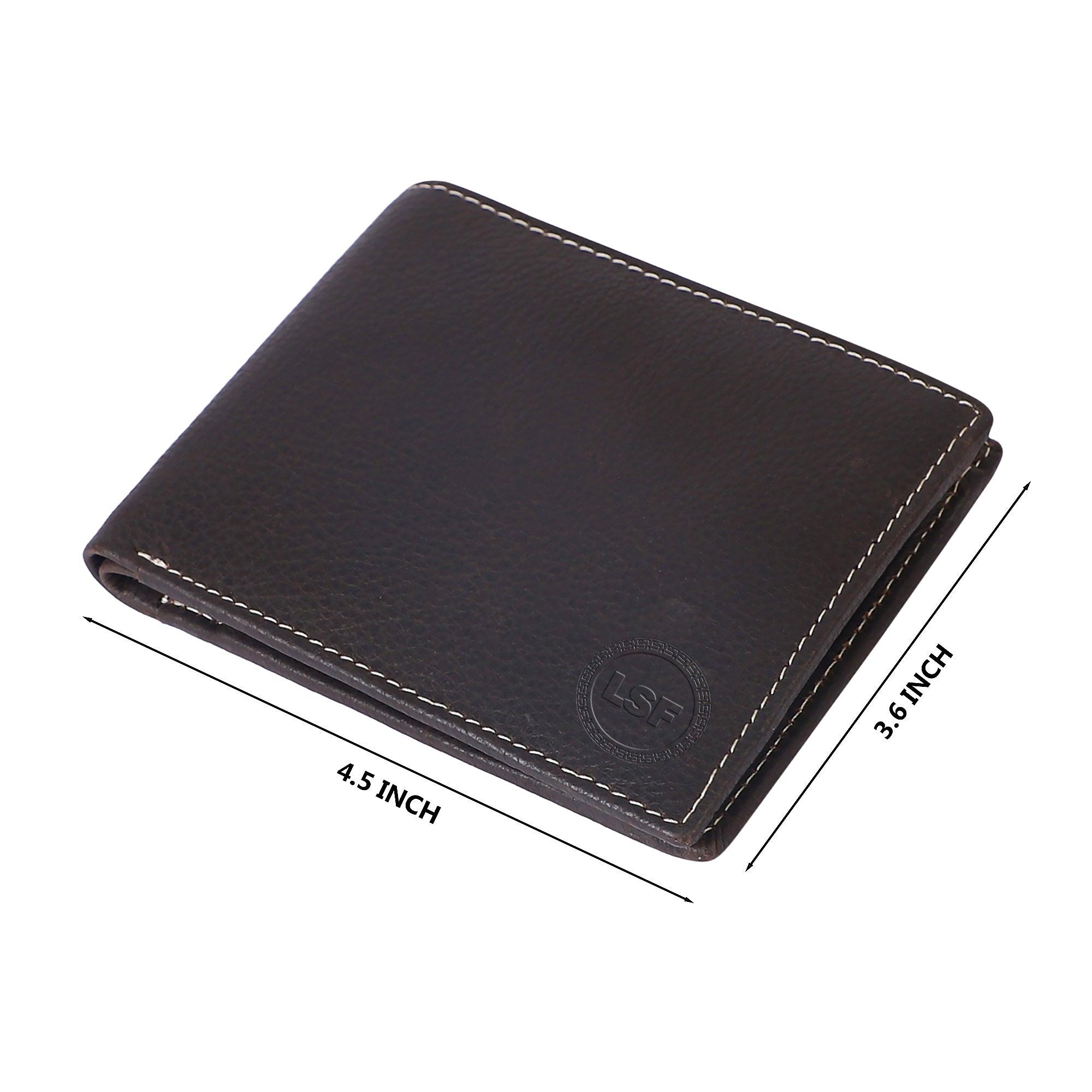 Men Black Genuine Leather Wallet (3 Card Slots) - Leather Shop Factory