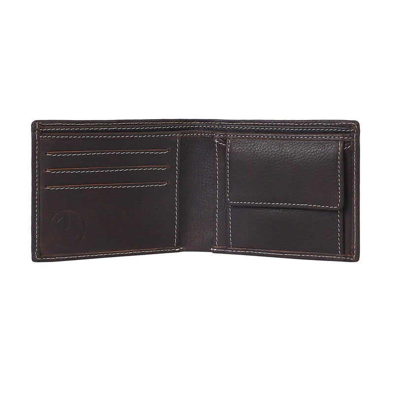 Men Black Genuine Leather Wallet (3 Card Slots) - Leather Shop Factory