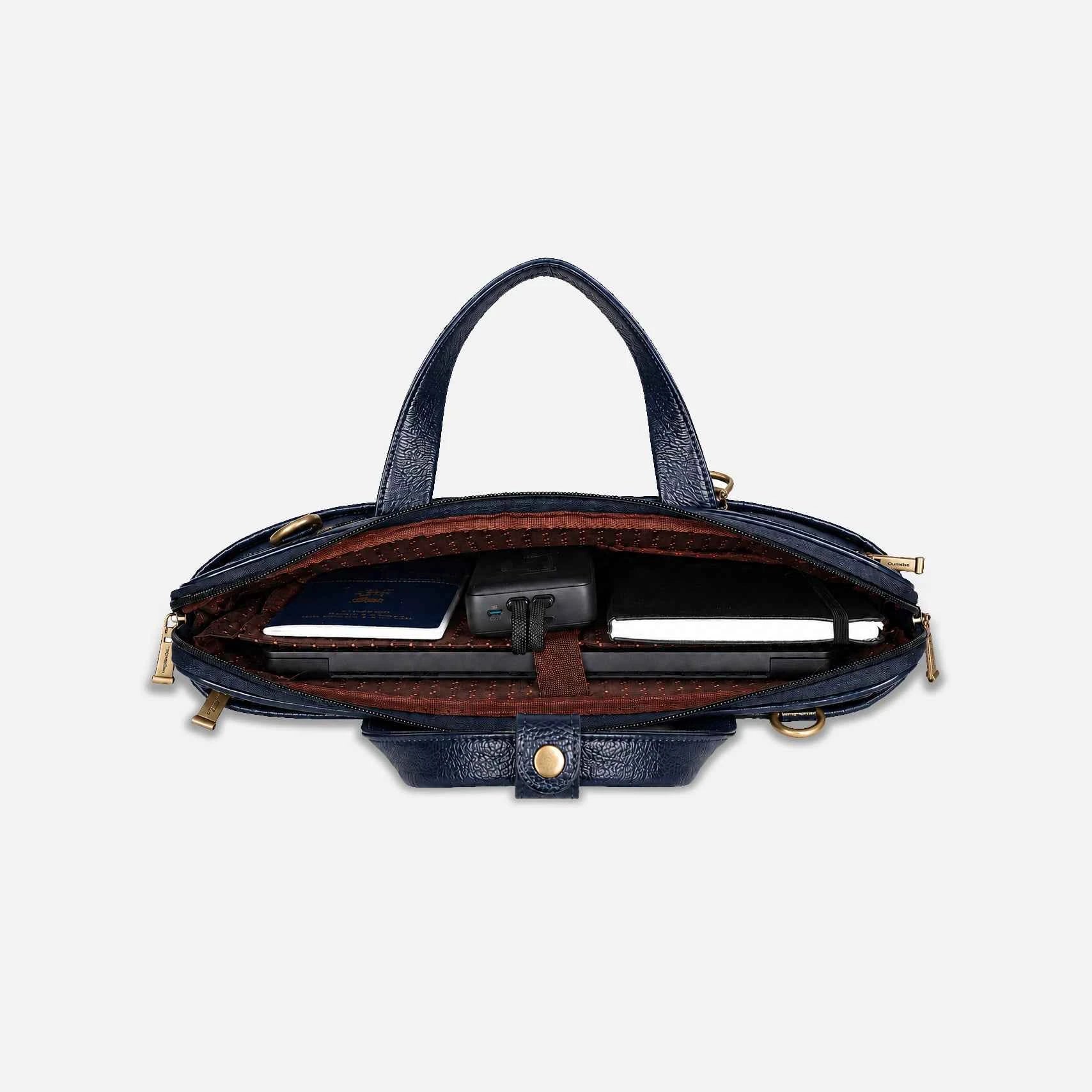 SIGNATURE LAPTOP BAG — NAVY