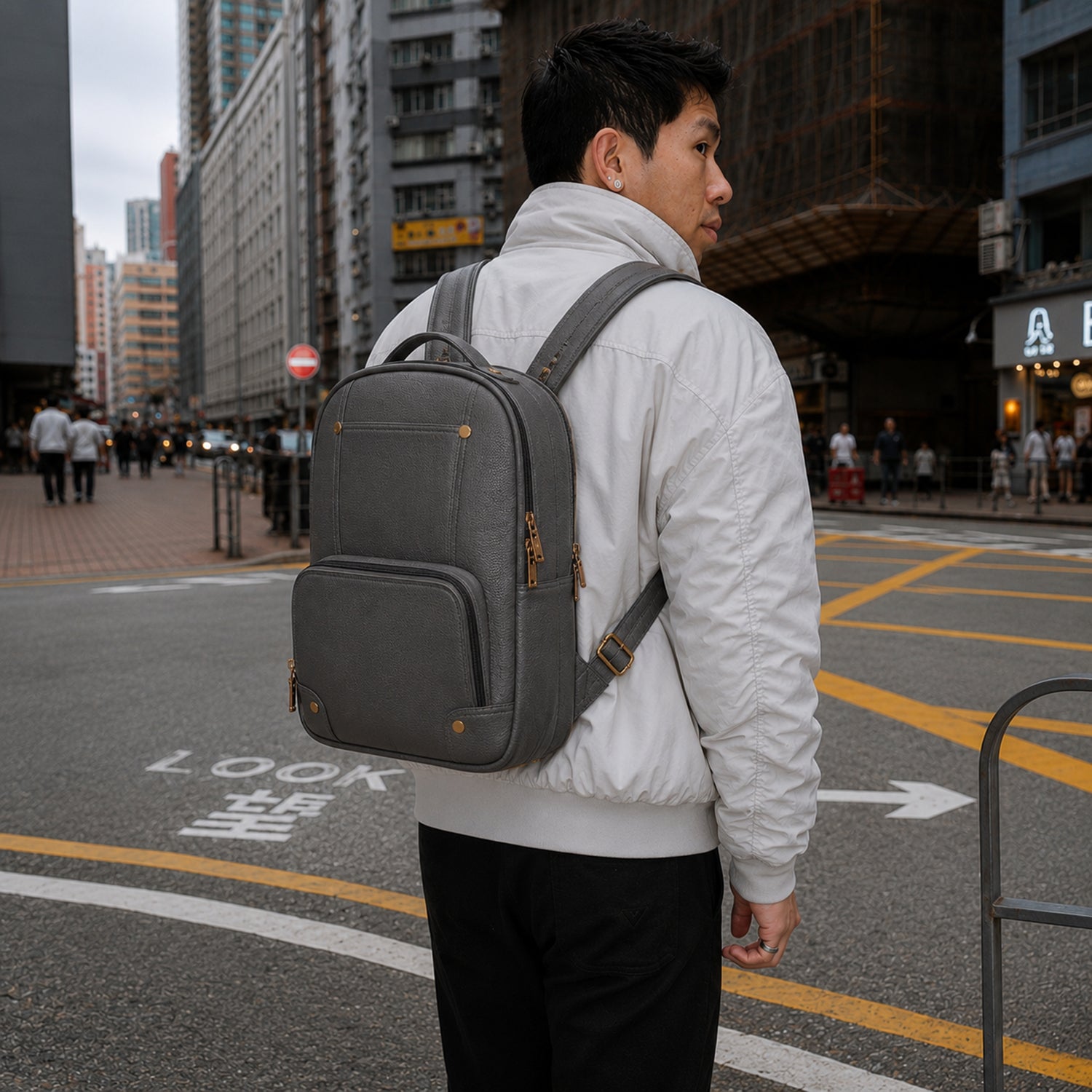 backpack leather men factory Thursday Boot Company Men's Black Rugged Boot OS Back Panel Fabric And Nicely Padded Leather Backpack Boys Designer Backpack