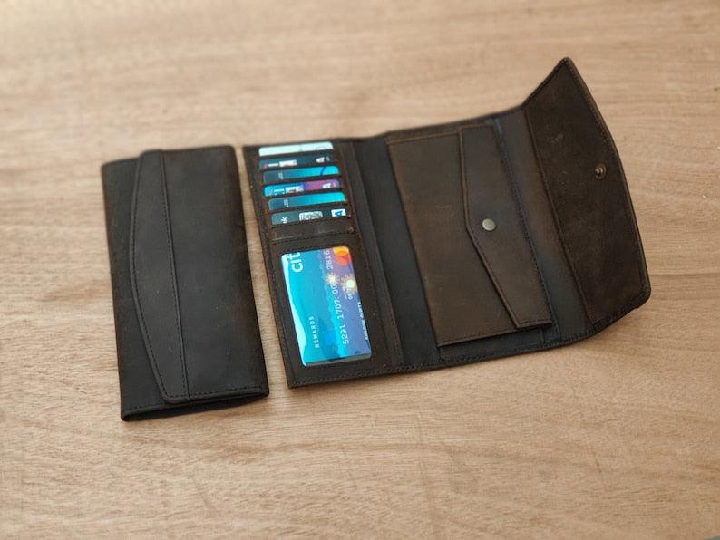 Leather Flap Clutch RFID Wallets For Women - Leather Shop Factory