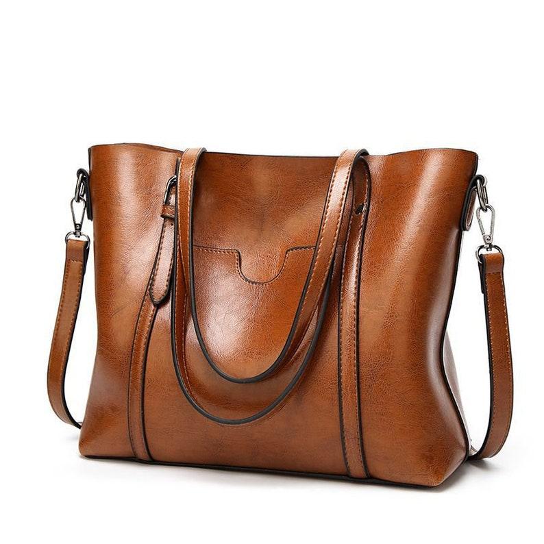 women's leather tote handbags