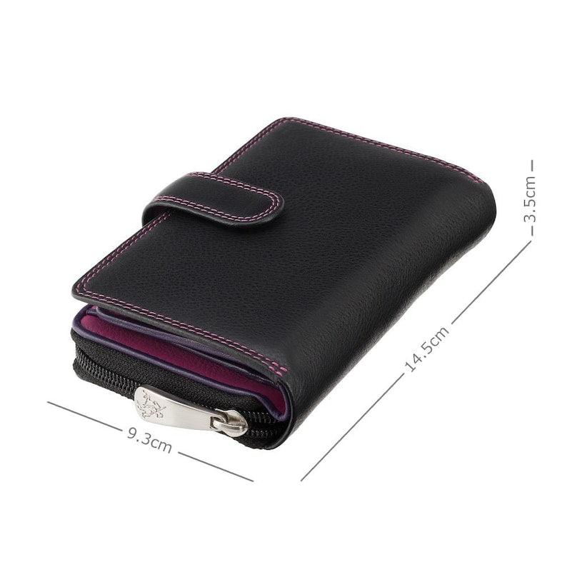 Ladies Wallet - Womens Wallets - Genuine Leather RFID Blocking - Button Close Purse - R13 Berry - Leather Shop Factory