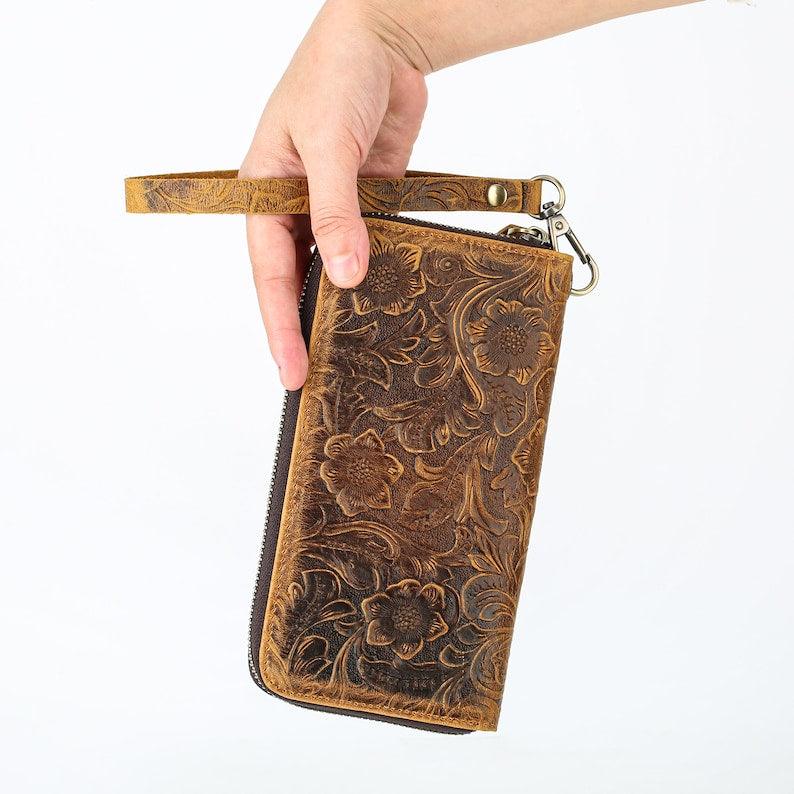 Bohemian Blossom Wristlet Wallet - Leather Shop Factory