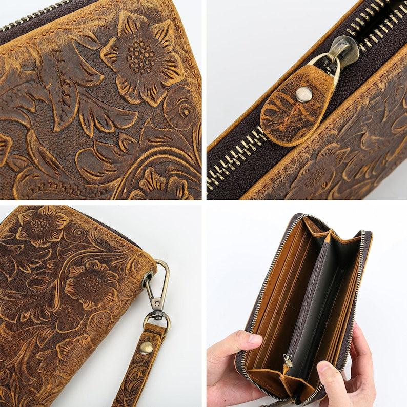 Bohemian Blossom Wristlet Wallet - Leather Shop Factory