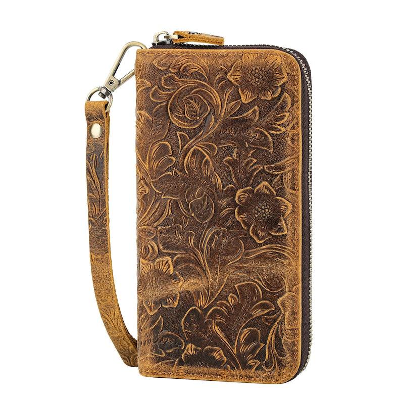 Bohemian Blossom Wristlet Wallet - Leather Shop Factory