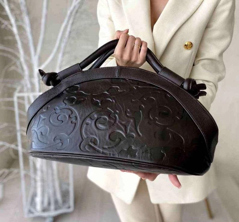 Retro Embossed Leather Bag - Leather Shop Factory