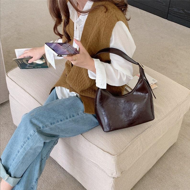 Elegant Vegan Leather Shoulder Bag - Leather Shop Factory