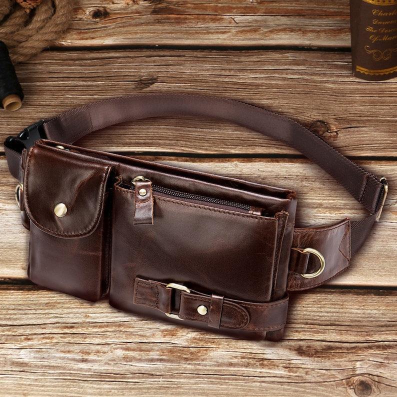 Travel Sling Bag Portable with Large Capacity for Business Gift for Him - Leather Shop Factory