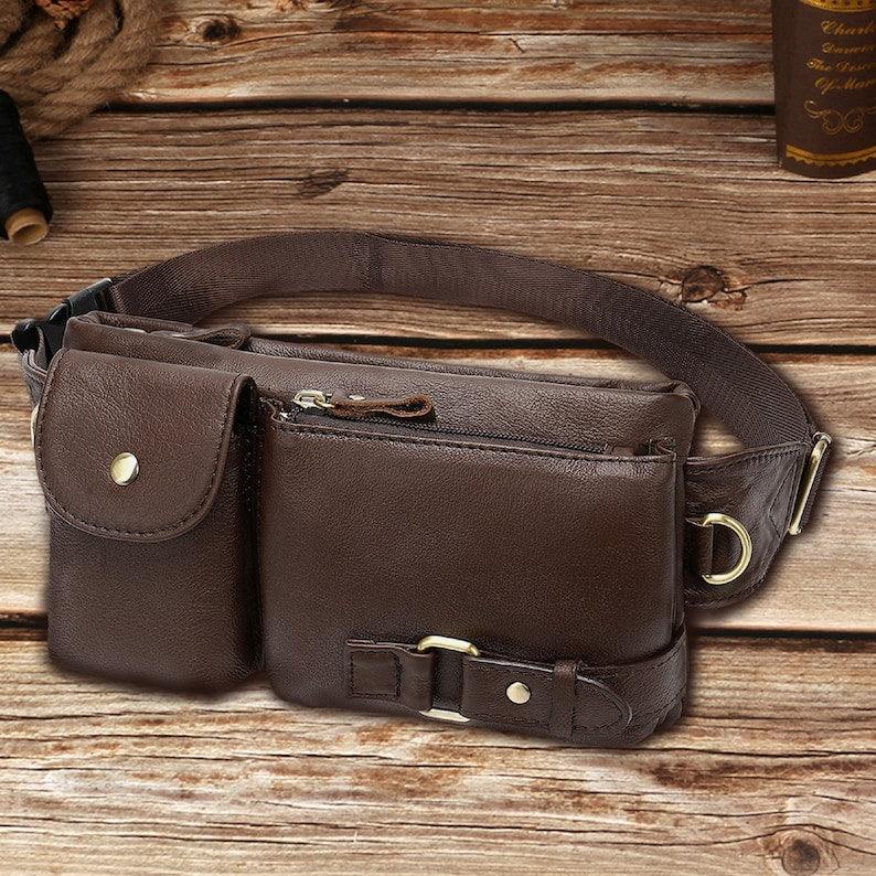 Travel Sling Bag Portable with Large Capacity for Business Gift for Him - Leather Shop Factory