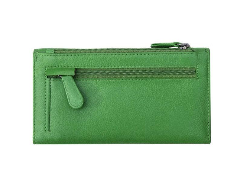 Leather Clutch Trifold Wallet, Wallet For Women With Coin Pocket Wallet - Leather Shop Factory
