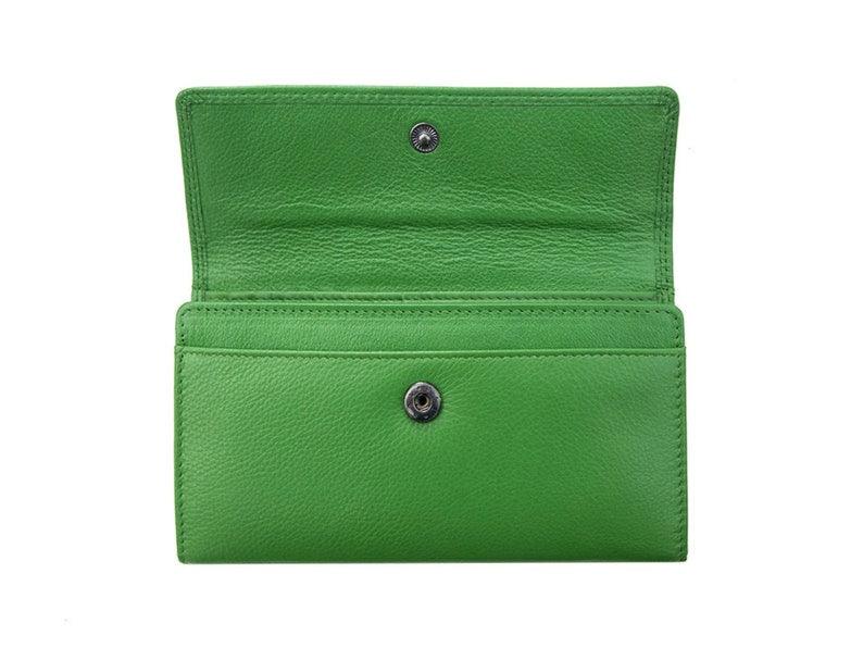 Leather Clutch Trifold Wallet, Wallet For Women With Coin Pocket Wallet - Leather Shop Factory