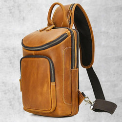 Large capability Backpack leather Chest bag - Leather Shop Factory