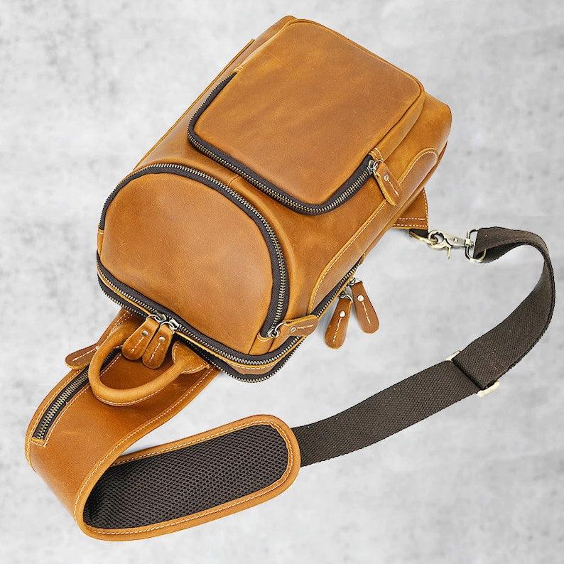 Large capability Backpack leather Chest bag - Leather Shop Factory