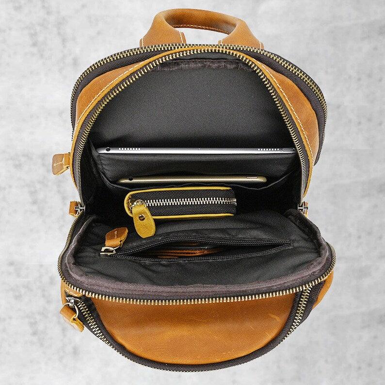 Large capability Backpack leather Chest bag - Leather Shop Factory