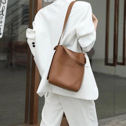 Genuine Leather Bucket Bag - Leather Shop Factory