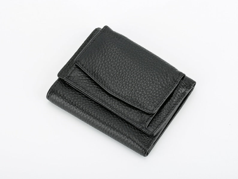 Small Mini Leather Wallet for Women with RFID Blocking Trifold Purse Credit Card Holder Coin Pocket, Envelope Leather Wallet for Her Cute